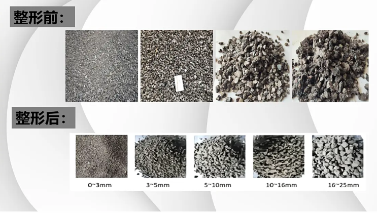 成型前的RAP料和成型后的料對比圖